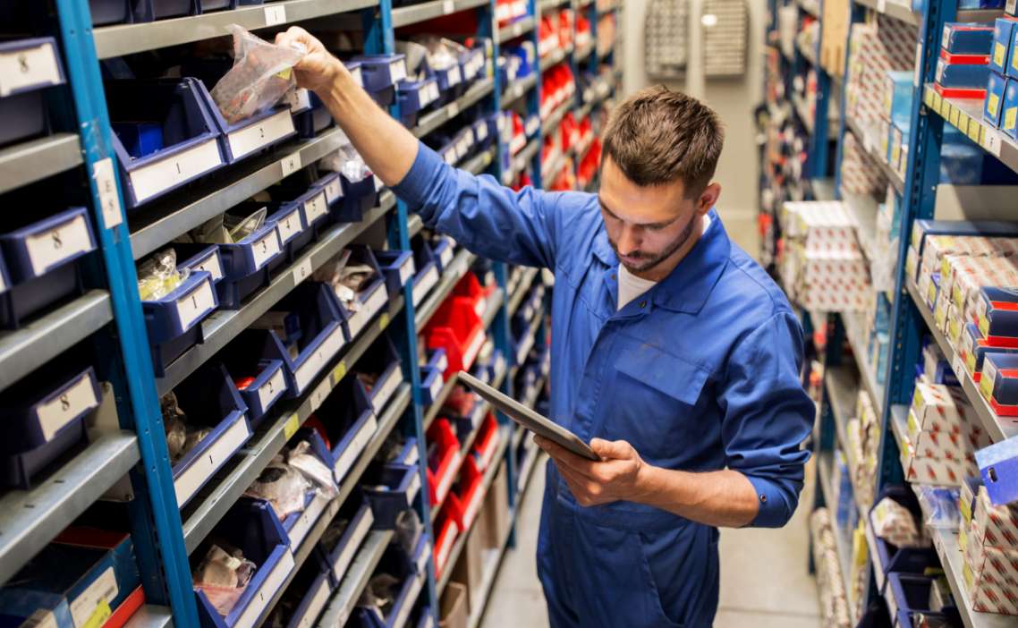 Auto retailers checking shelf inventory